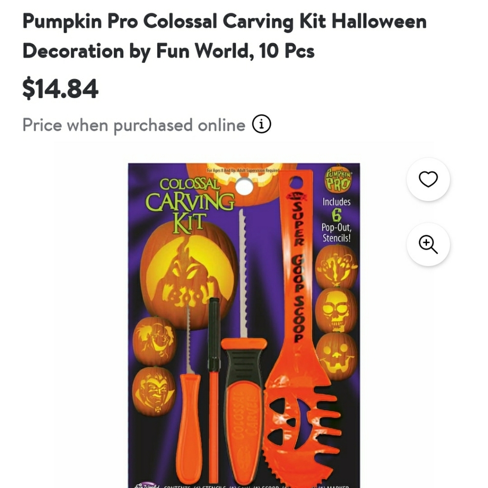 3 New Pumpkin Pro Colossal Carving Orange Kits - Tape Closed